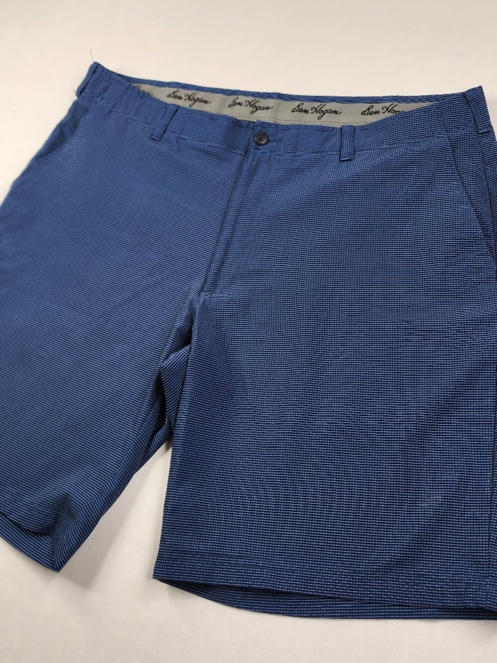 Ben Hogan Mens 40 Blue Striped Performance Golf Shorts Stretch Wicking EX